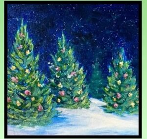 Christmas Trees Acrylic Painting Premium Workshop @ Harford Artists Gallery